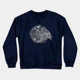 Fox Head, Broken Wings and Bird Crewneck Sweatshirt